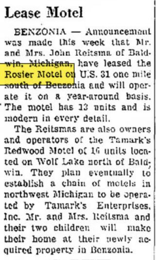 Rosiers Motel - 1963 New Lesee's Take Over